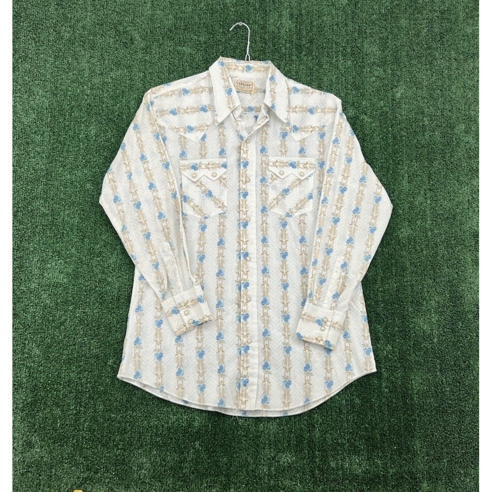 Vintage Dee Cee Brand Western Pearl Snap Shirt Men's 16 - 33 Floral Rockabilly